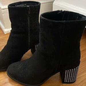 Black studded booties